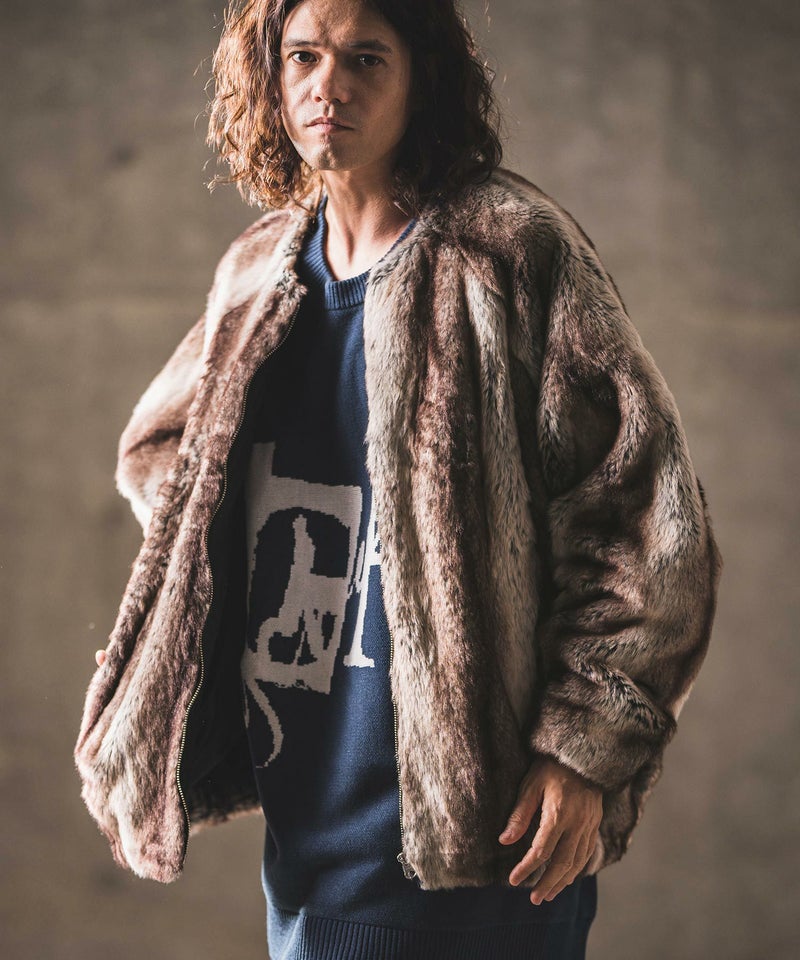 50%OFF【GLIMCLAP(グリムクラップ)】Fake fur collarless design 