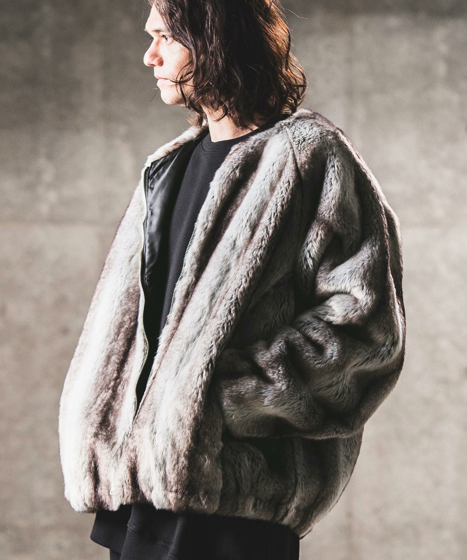 50%OFF【GLIMCLAP(グリムクラップ)】Fake fur collarless design