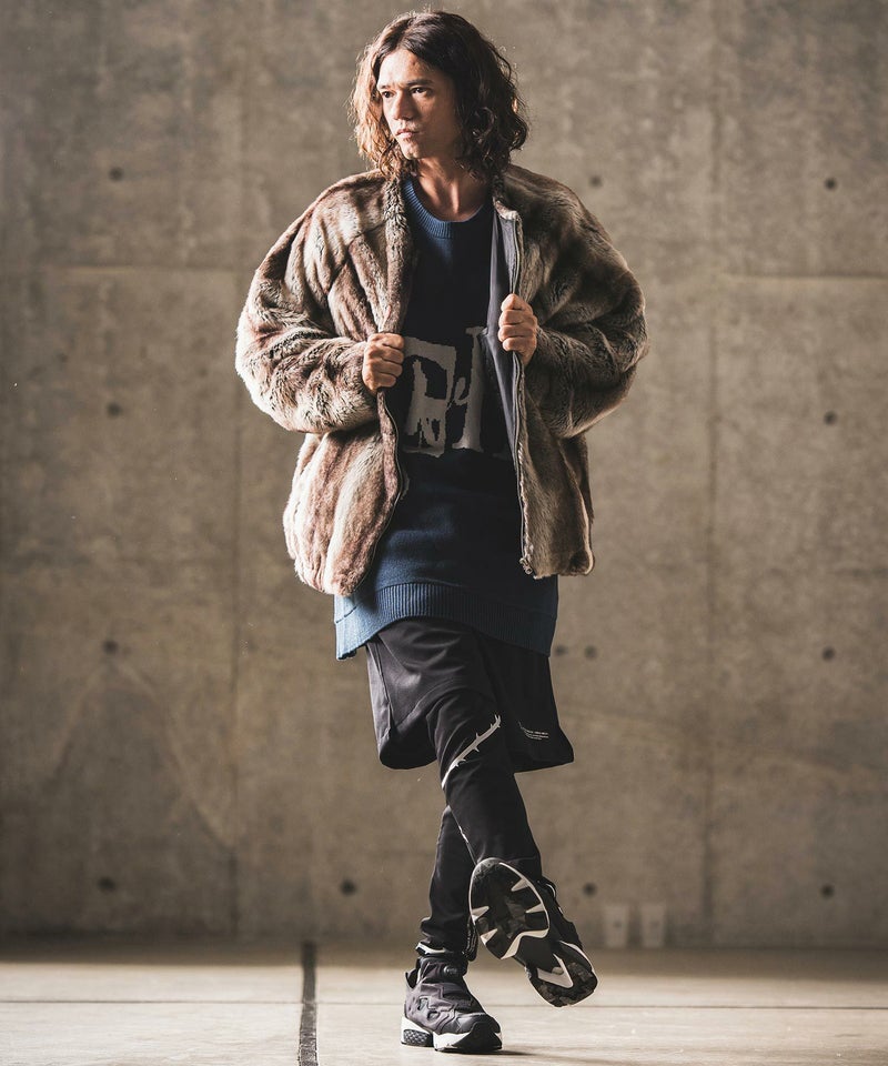 50%OFF【GLIMCLAP(グリムクラップ)】Fake fur collarless design 