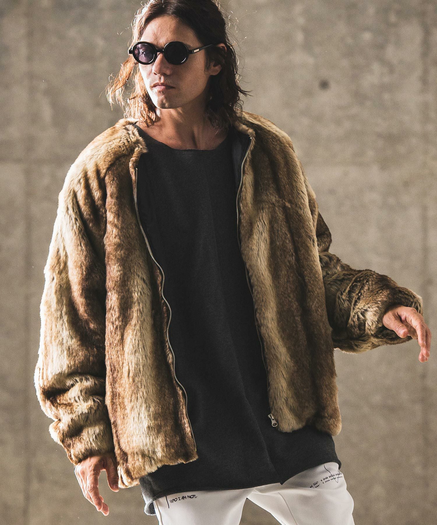 50%OFF【GLIMCLAP(グリムクラップ)】Fake fur collarless design