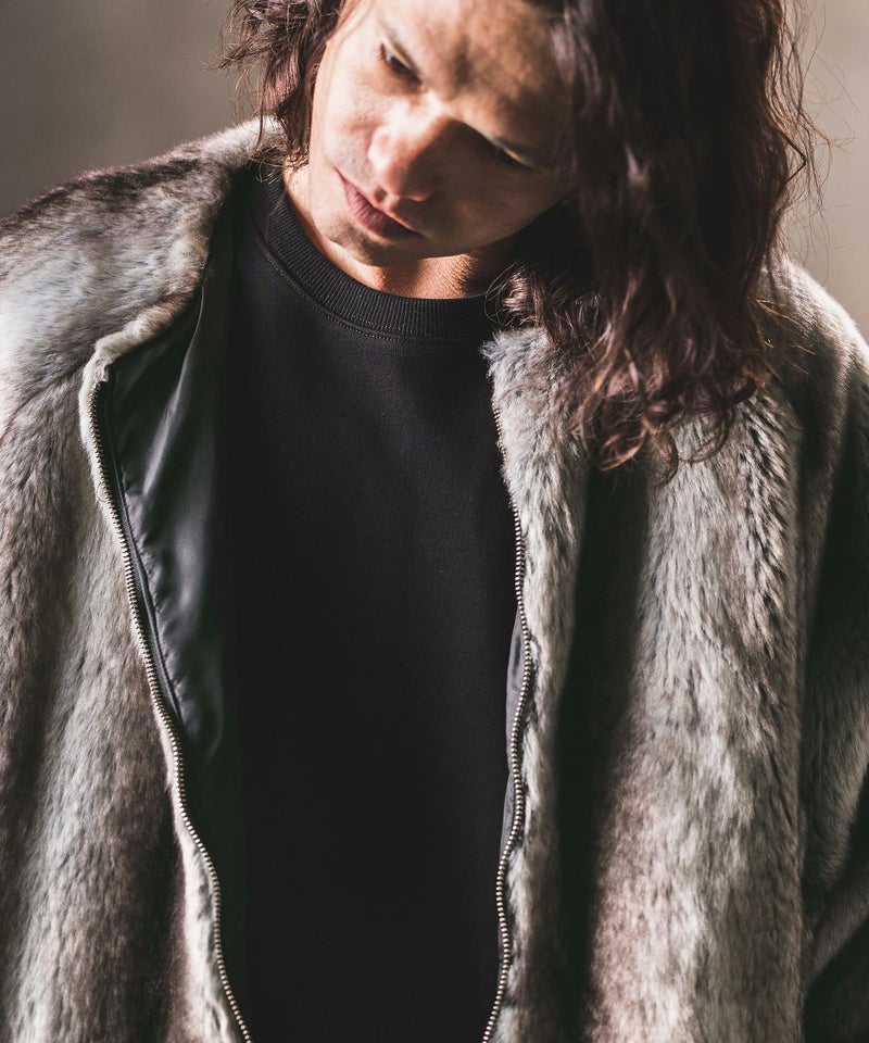 50%OFF【GLIMCLAP(グリムクラップ)】Fake fur collarless design 