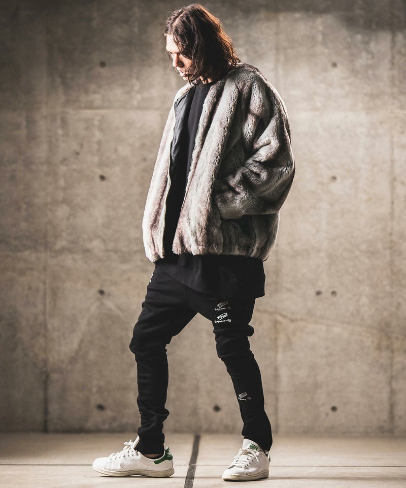 50%OFF【GLIMCLAP(グリムクラップ)】Fake fur collarless design 