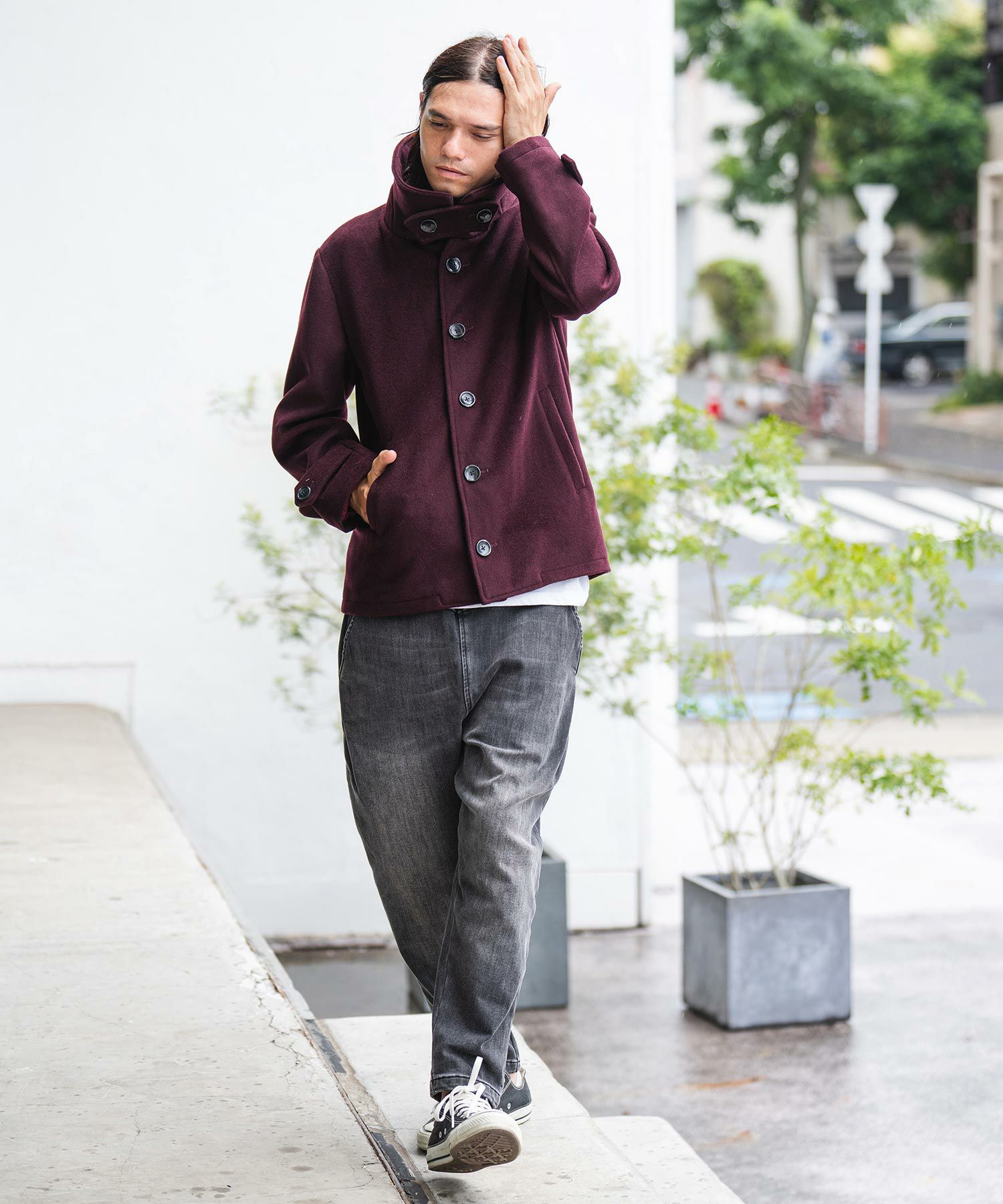 50%OFF【CAMBIO(カンビオ)】メルトンシングルPコート(CMB-R0039