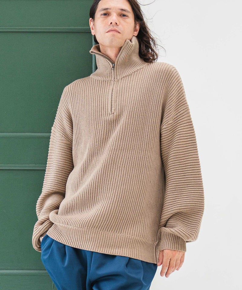 60%OFF【CAMBIO(カンビオ)】ハイネックハーフジップニット(CMB-R0018 
