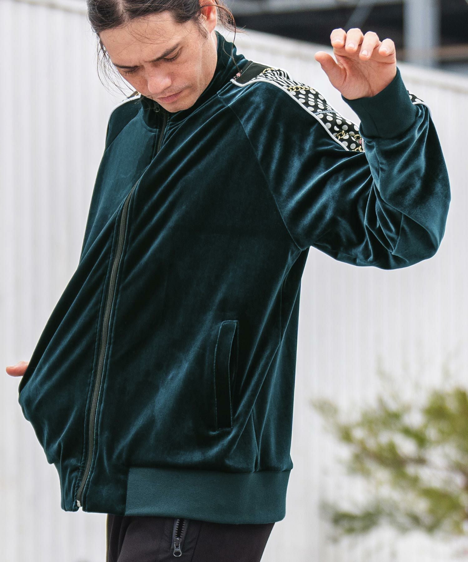 60%OFF【CAMBIO(カンビオ)】ベロア柄ライントラックジャケット(CMB