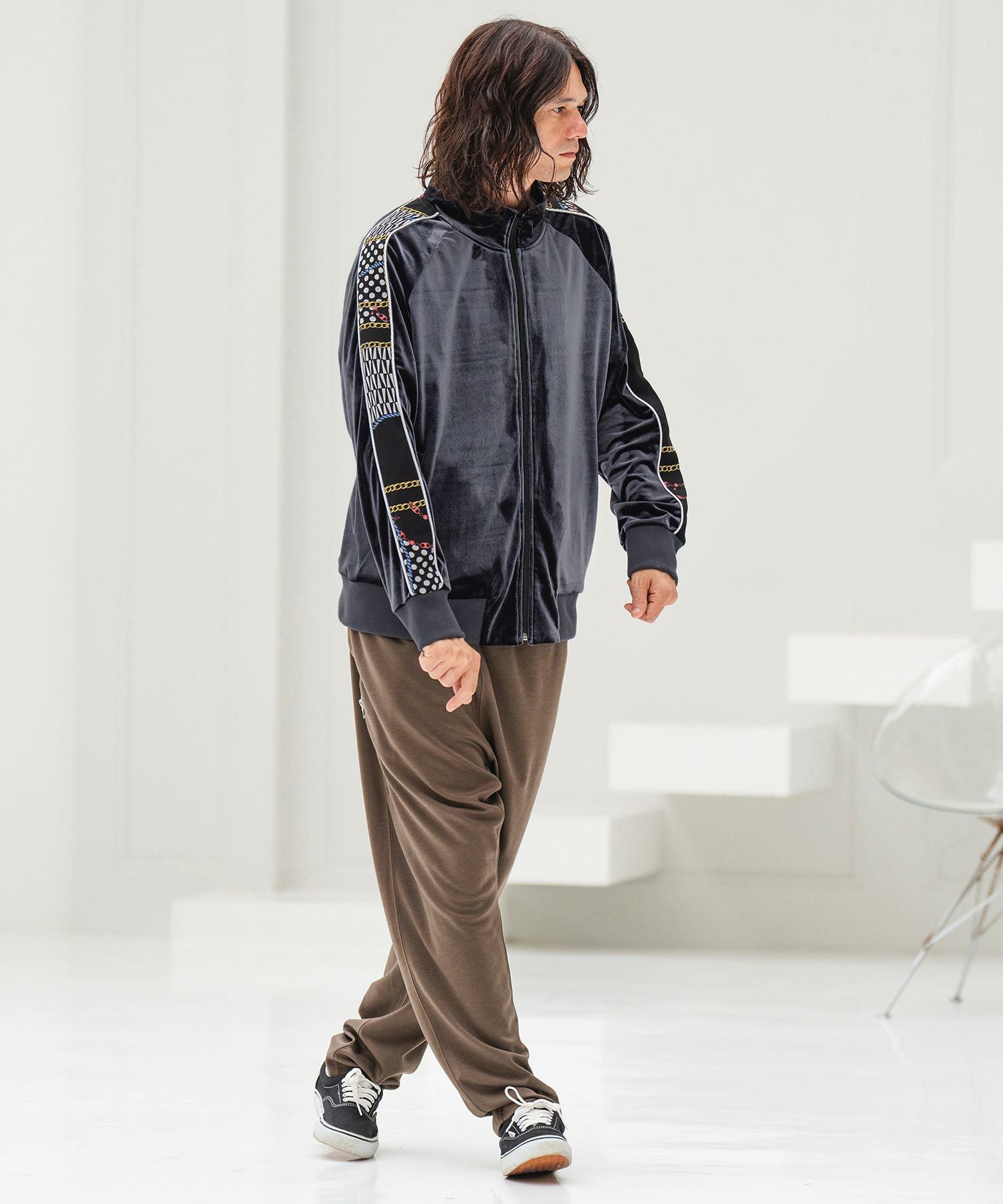 60%OFF【CAMBIO(カンビオ)】ベロア柄ライントラックジャケット(CMB