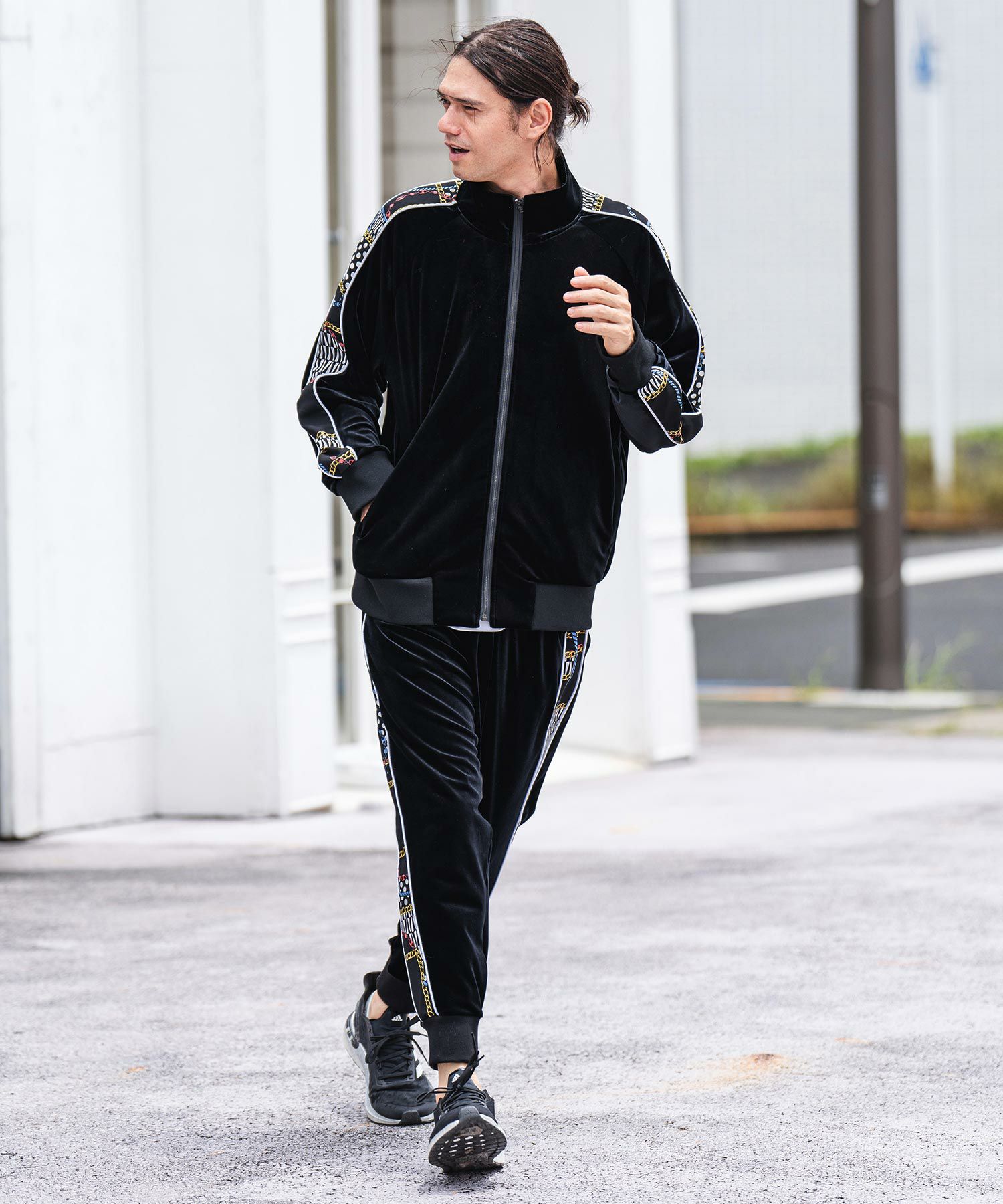 メタモルフォーゼ リボン ベロア ジャケット ≪通常販売≫track candy velour jacket（トラックキャンディーベロア