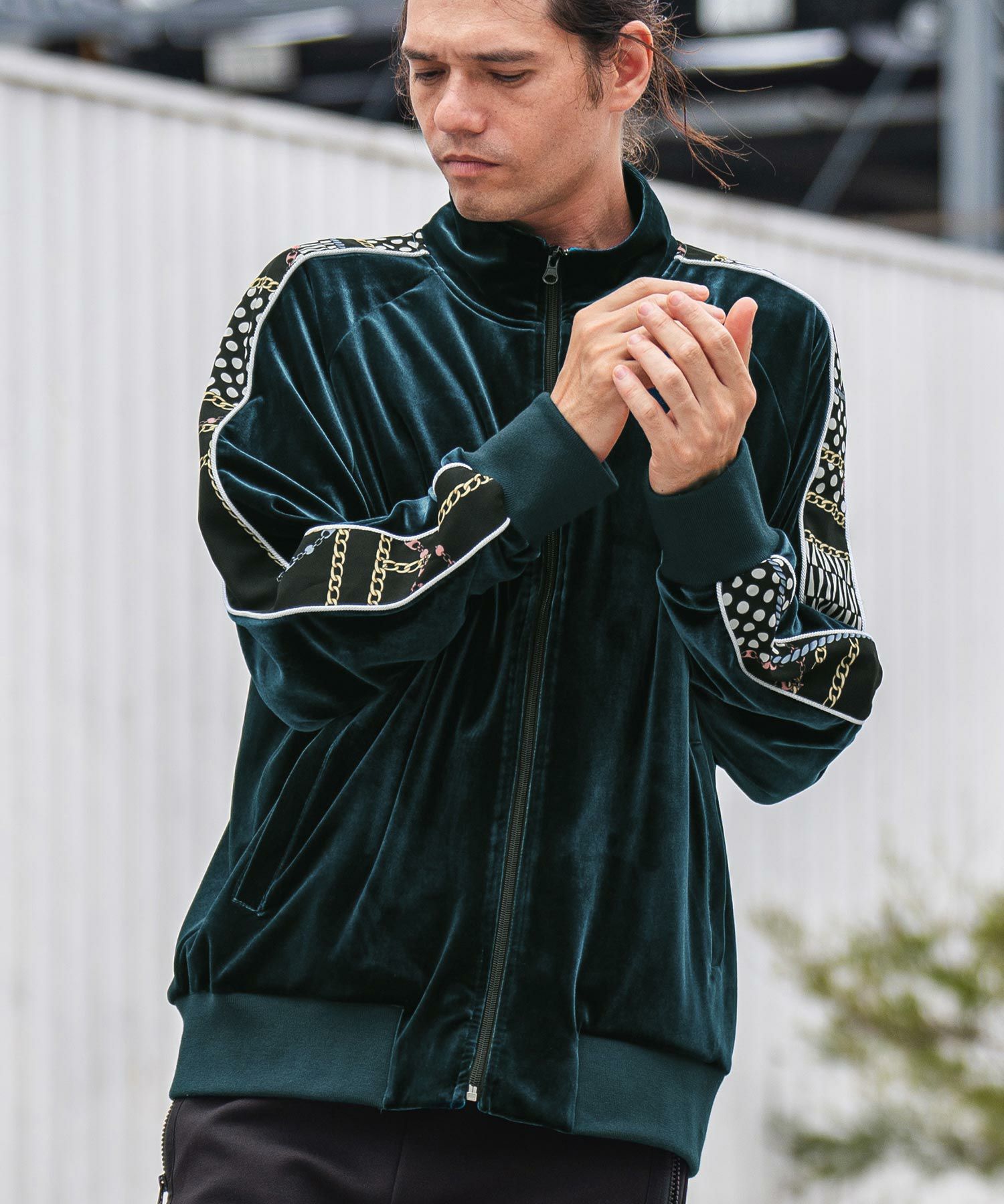 60%OFF【CAMBIO(カンビオ)】ベロア柄ライントラックジャケット(CMB