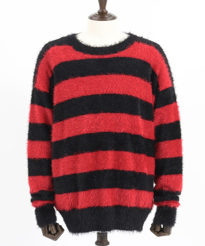 60%OFF【CAMBIO(カンビオ)】フェザーヤーンボーダーニットプルオーバー 