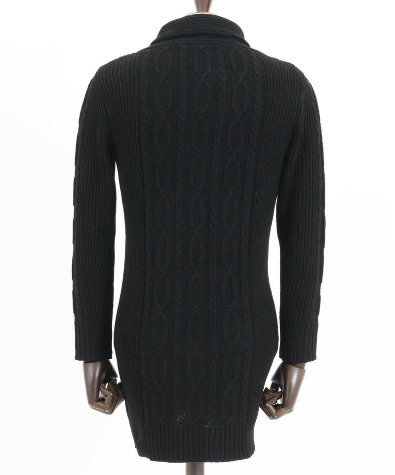 70%OFF【CAMBIO(カンビオ)】ショールカラーケーブルロングガウン 