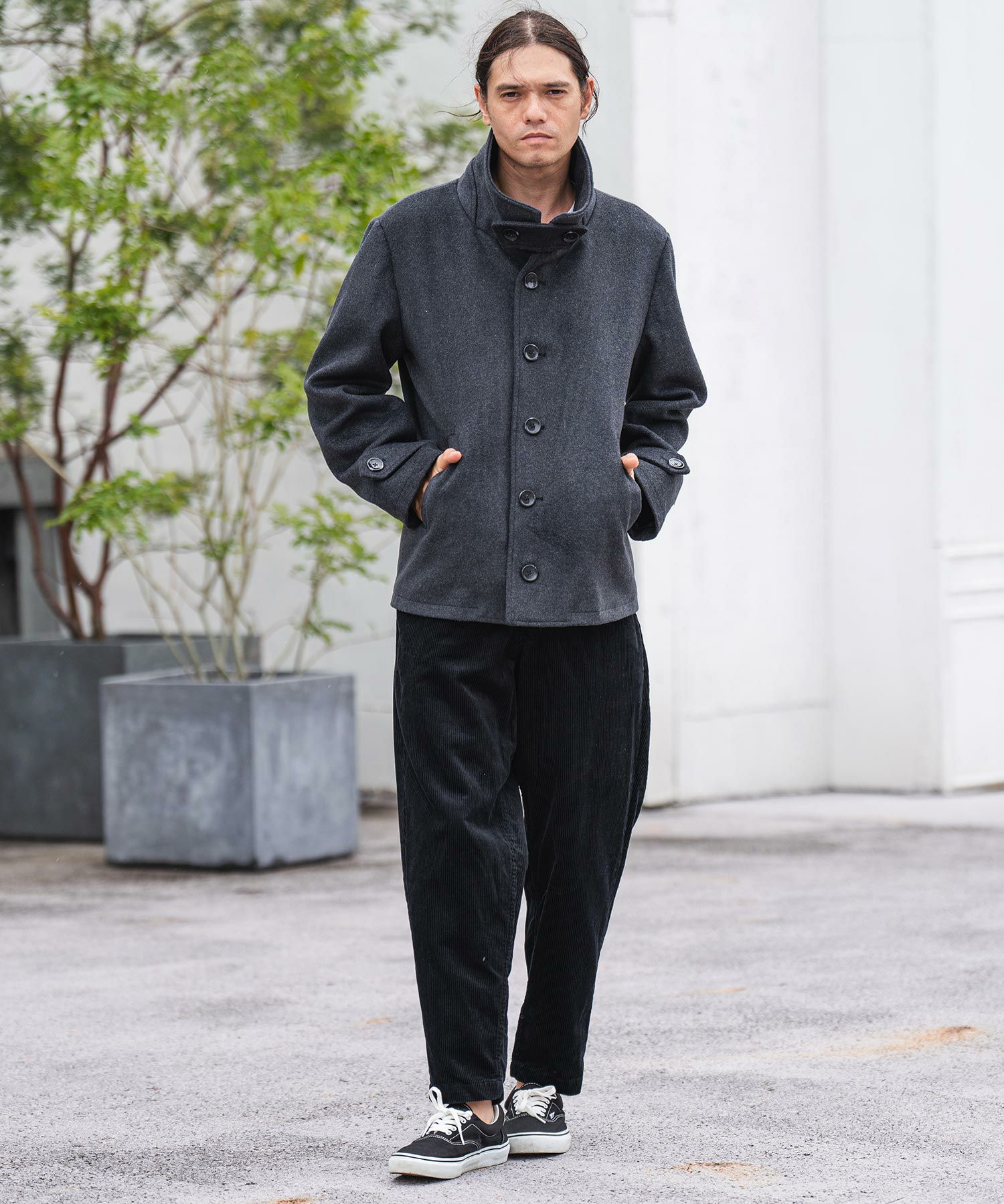 CAMBIO コーデュロイ ストレッチ テーパードパンツ L 黒 50%OFF【CAMBIO(カンビオ)】Vintage Like Stretch Corduroy Wide