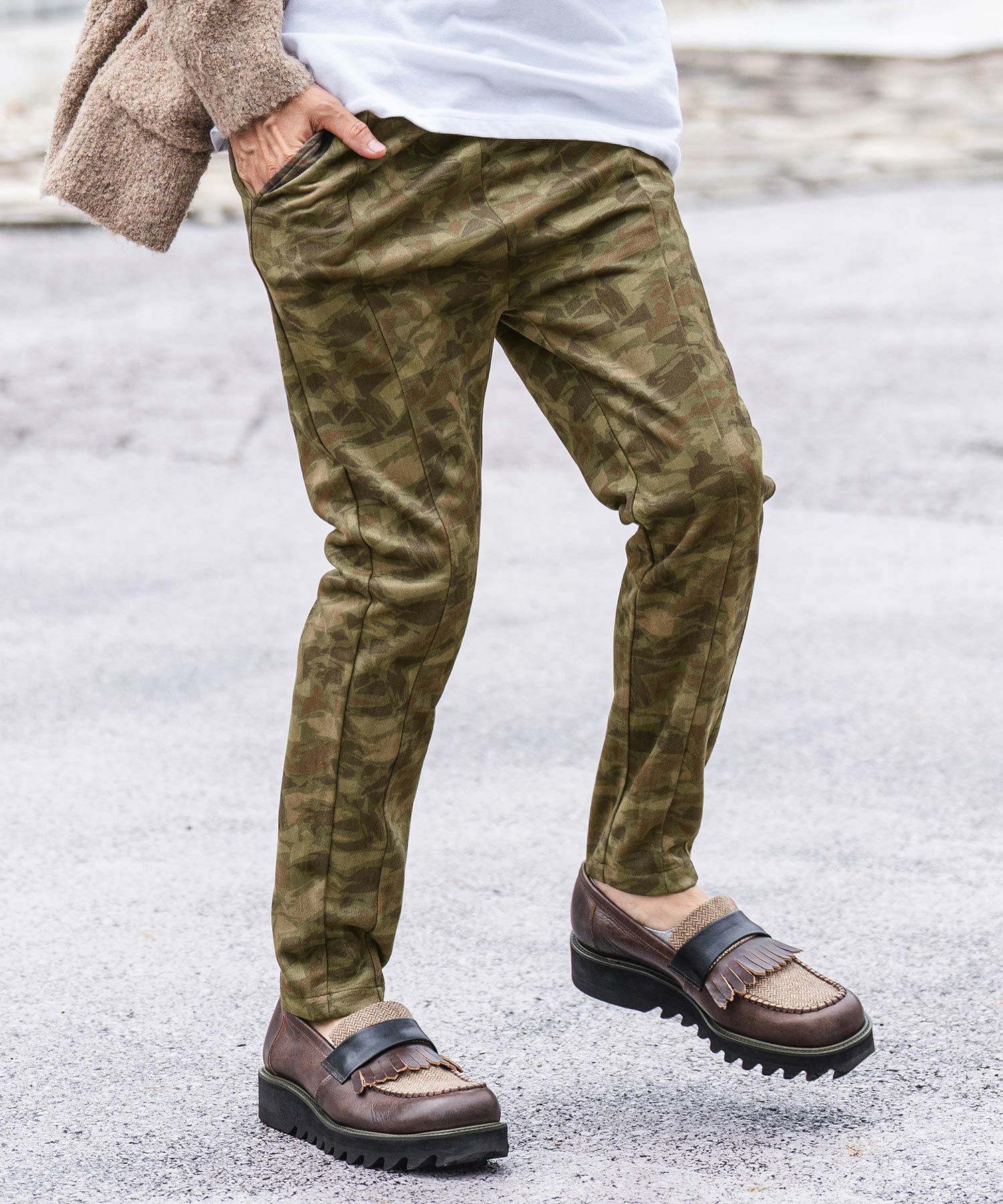 60%OFF【CAMBIO(カンビオ)】Micro Brush Camouflage Pants ジョガー