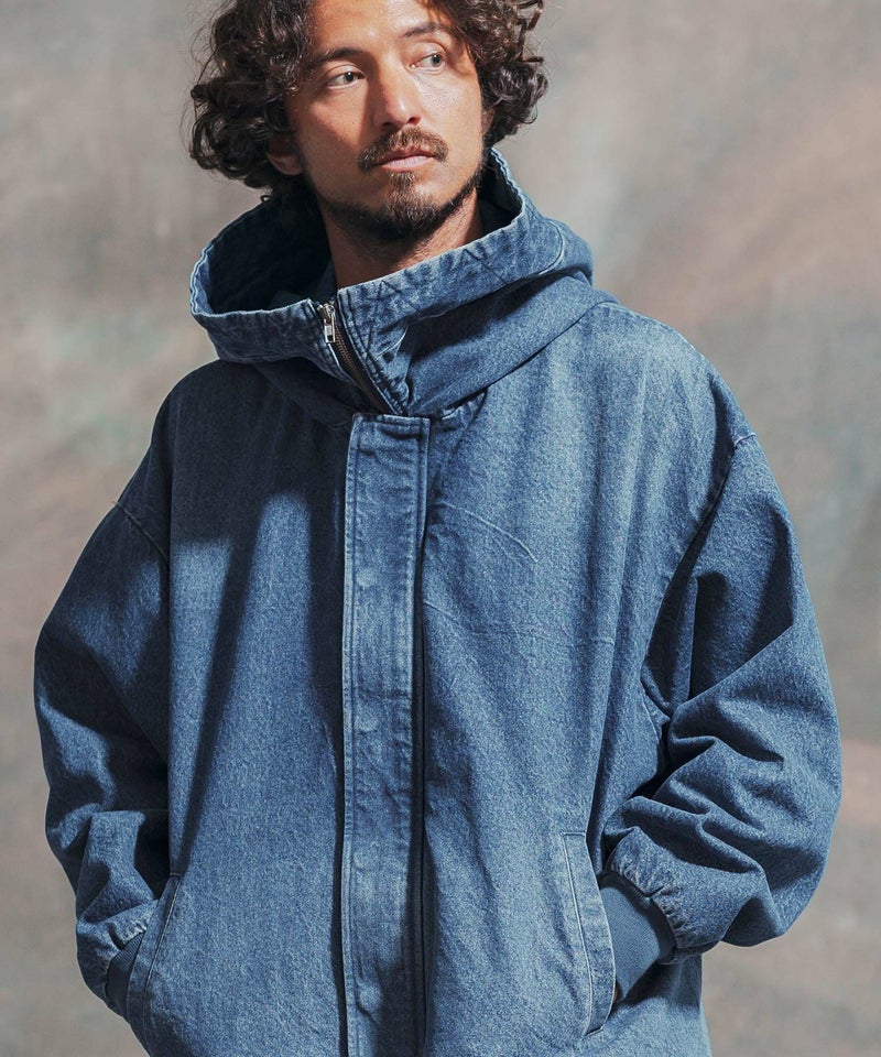 50%OFF【Jih Nunc(ジーヌンク)】ビッグフードデニムブルゾン(JIH-R1009 