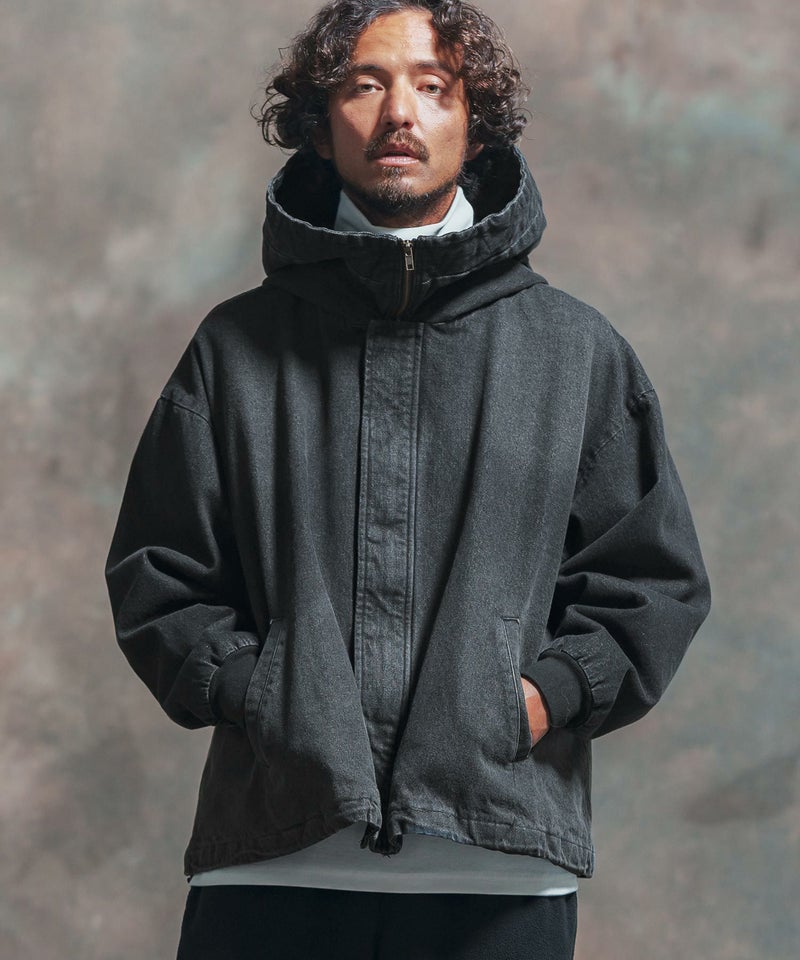 50%OFF【Jih Nunc(ジーヌンク)】ビッグフードデニムブルゾン(JIH-R1009 