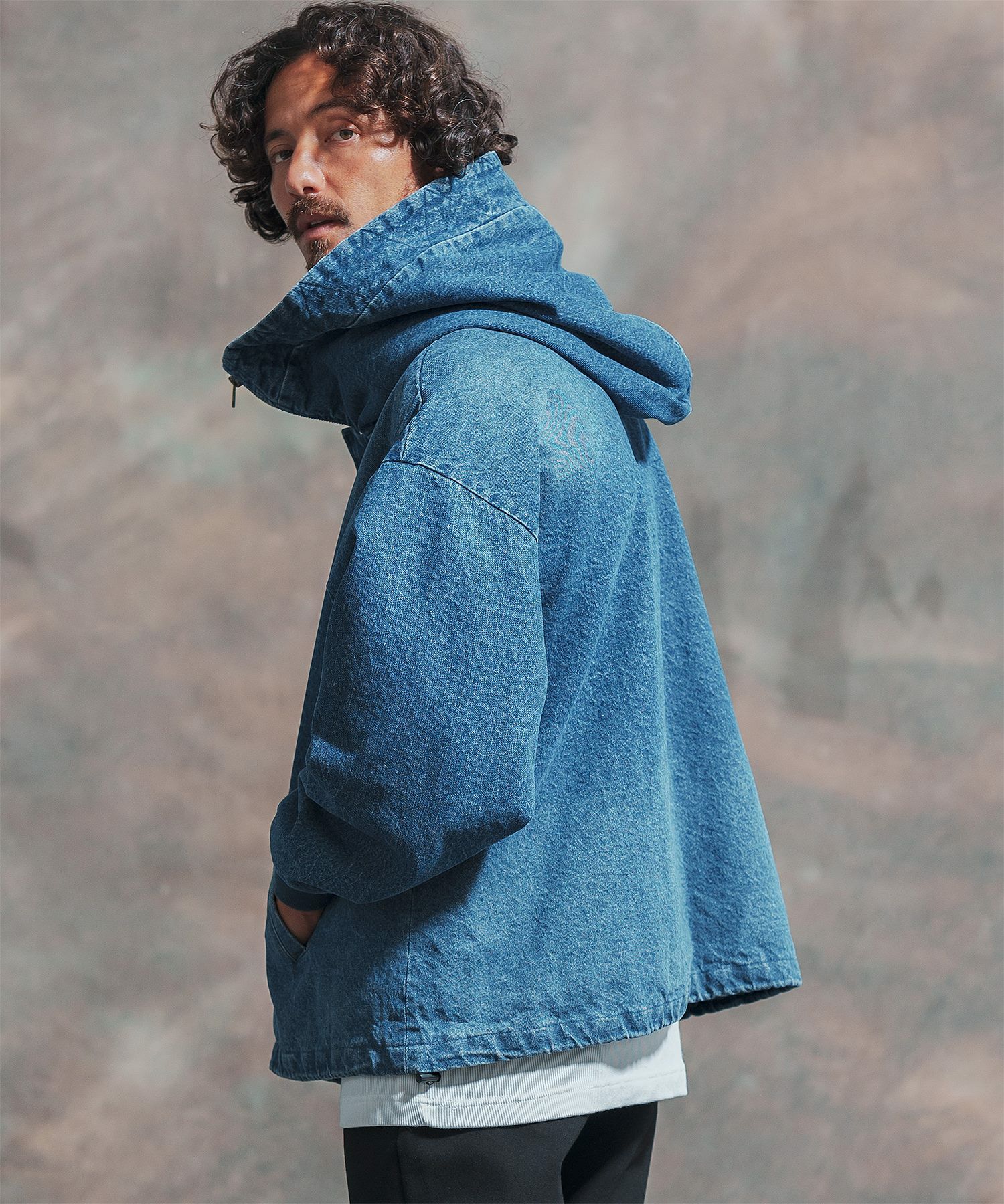 50%OFF【Jih Nunc(ジーヌンク)】ビッグフードデニムブルゾン(JIH-R1009