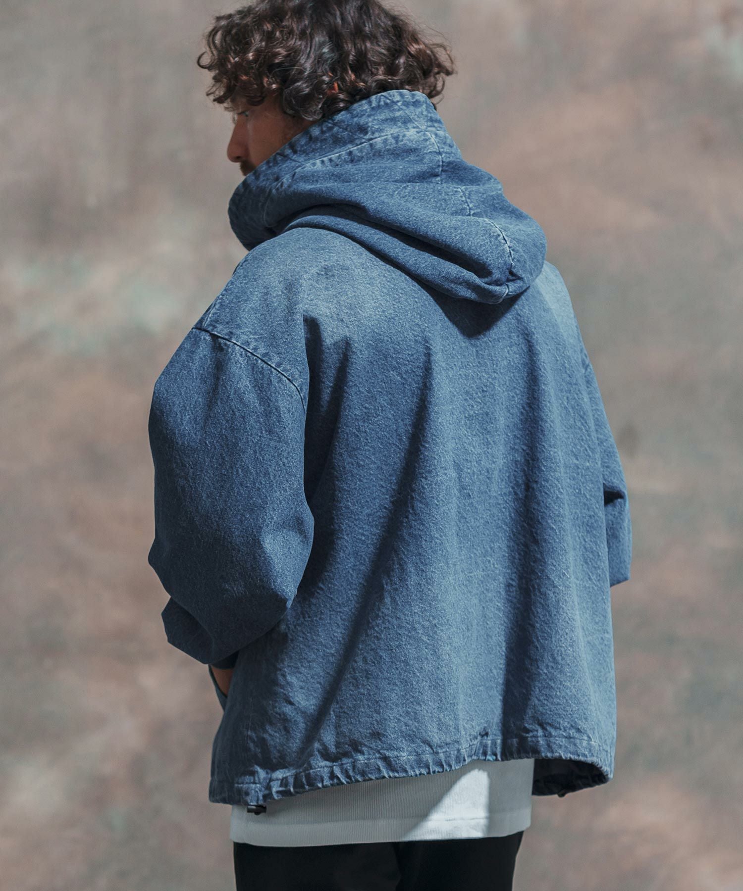 50%OFF【Jih Nunc(ジーヌンク)】ビッグフードデニムブルゾン(JIH-R1009