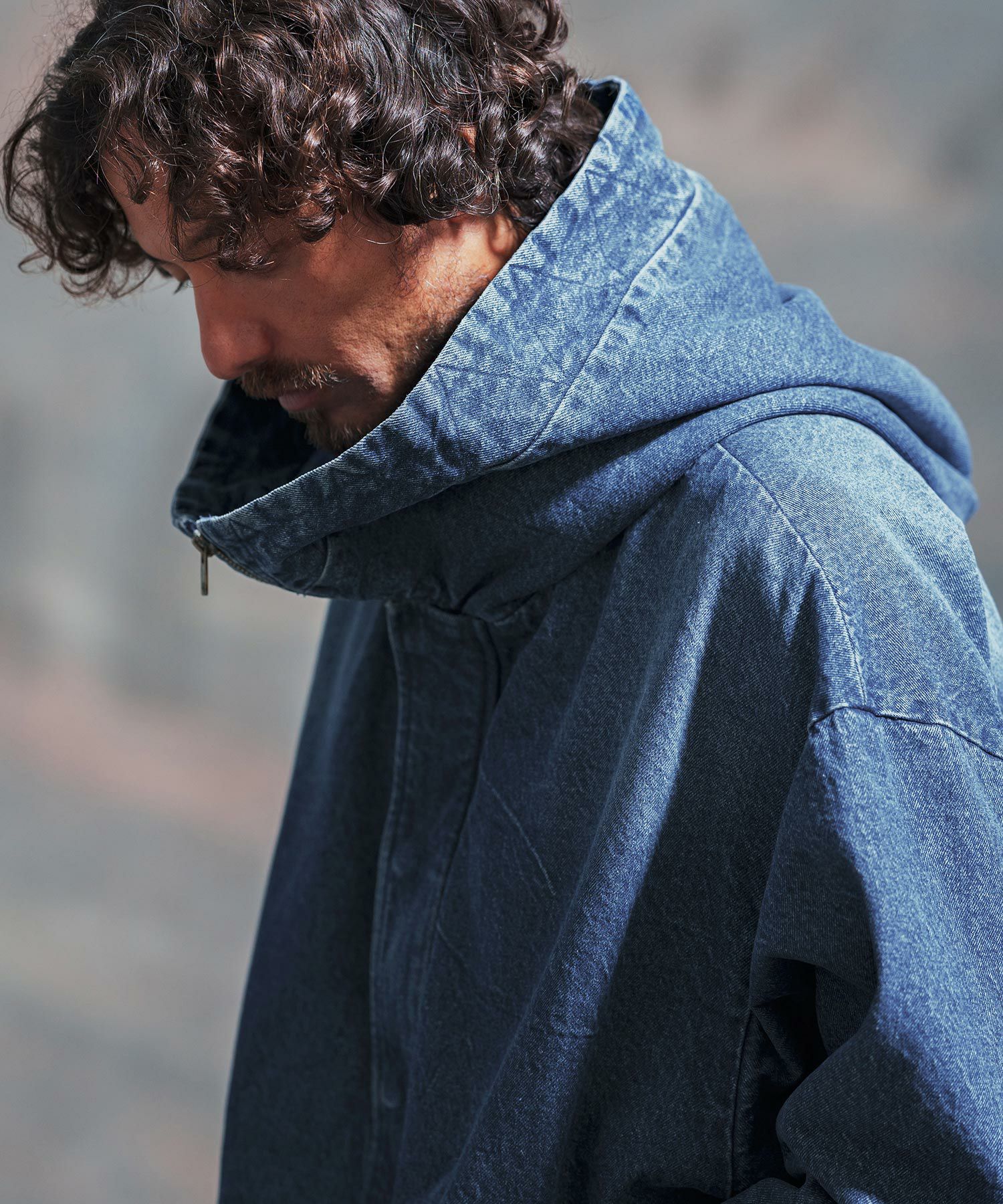 50%OFF【Jih Nunc(ジーヌンク)】ビッグフードデニムブルゾン(JIH-R1009
