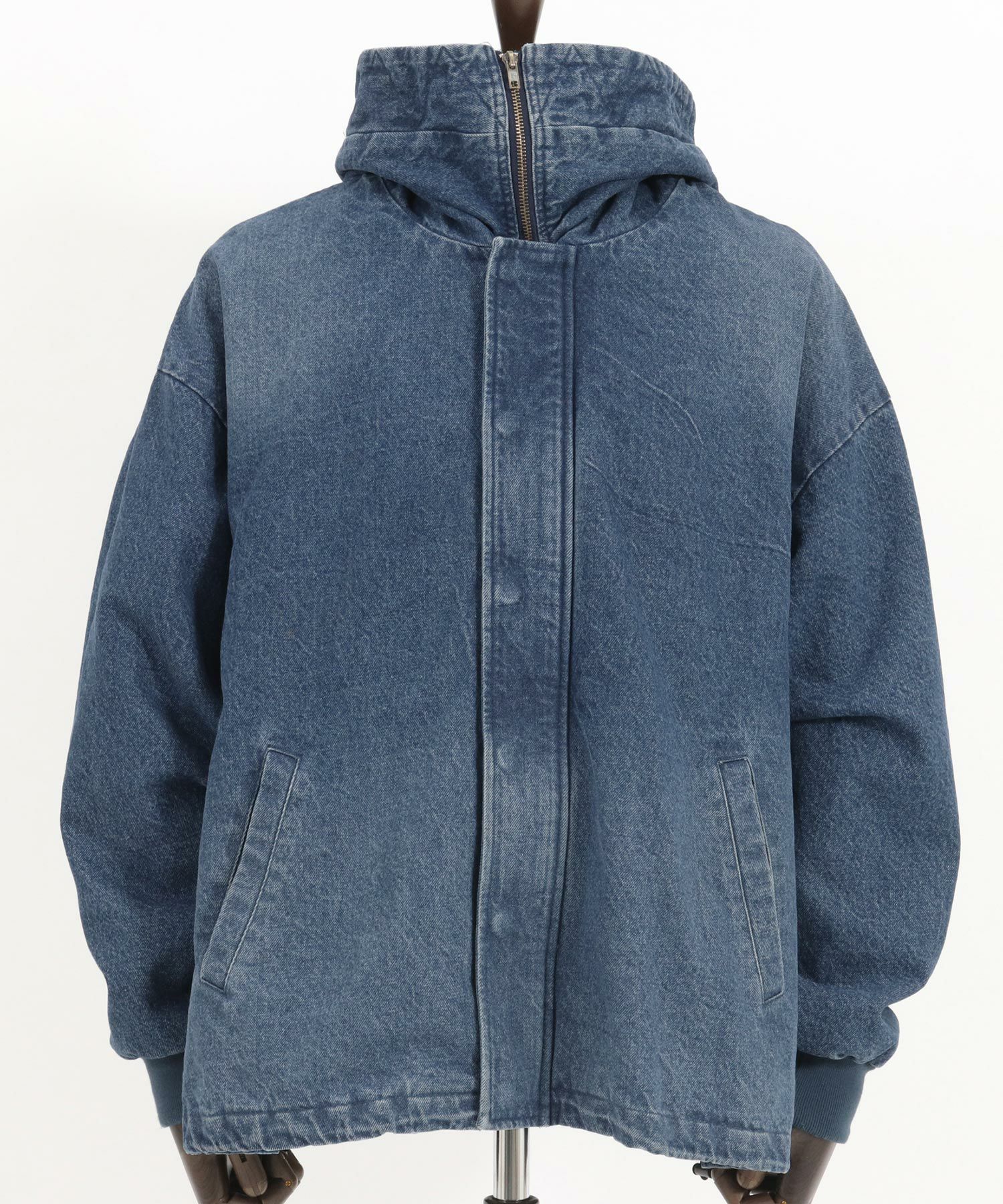 50%OFF【Jih Nunc(ジーヌンク)】ビッグフードデニムブルゾン(JIH-R1009