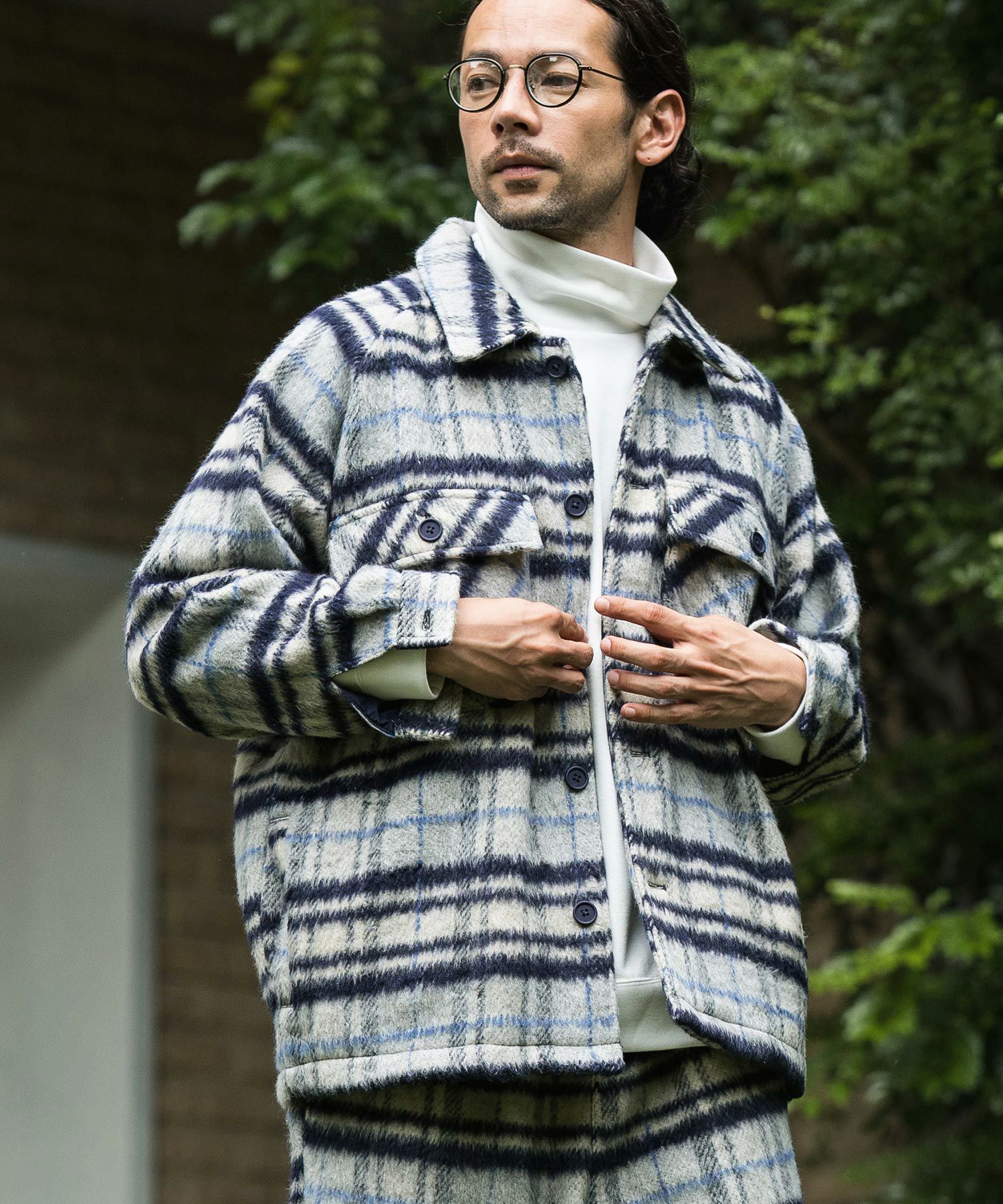 50%OFF【CAMBIO(カンビオ)】Check Shaggy CPO Jacket CPOジャケット