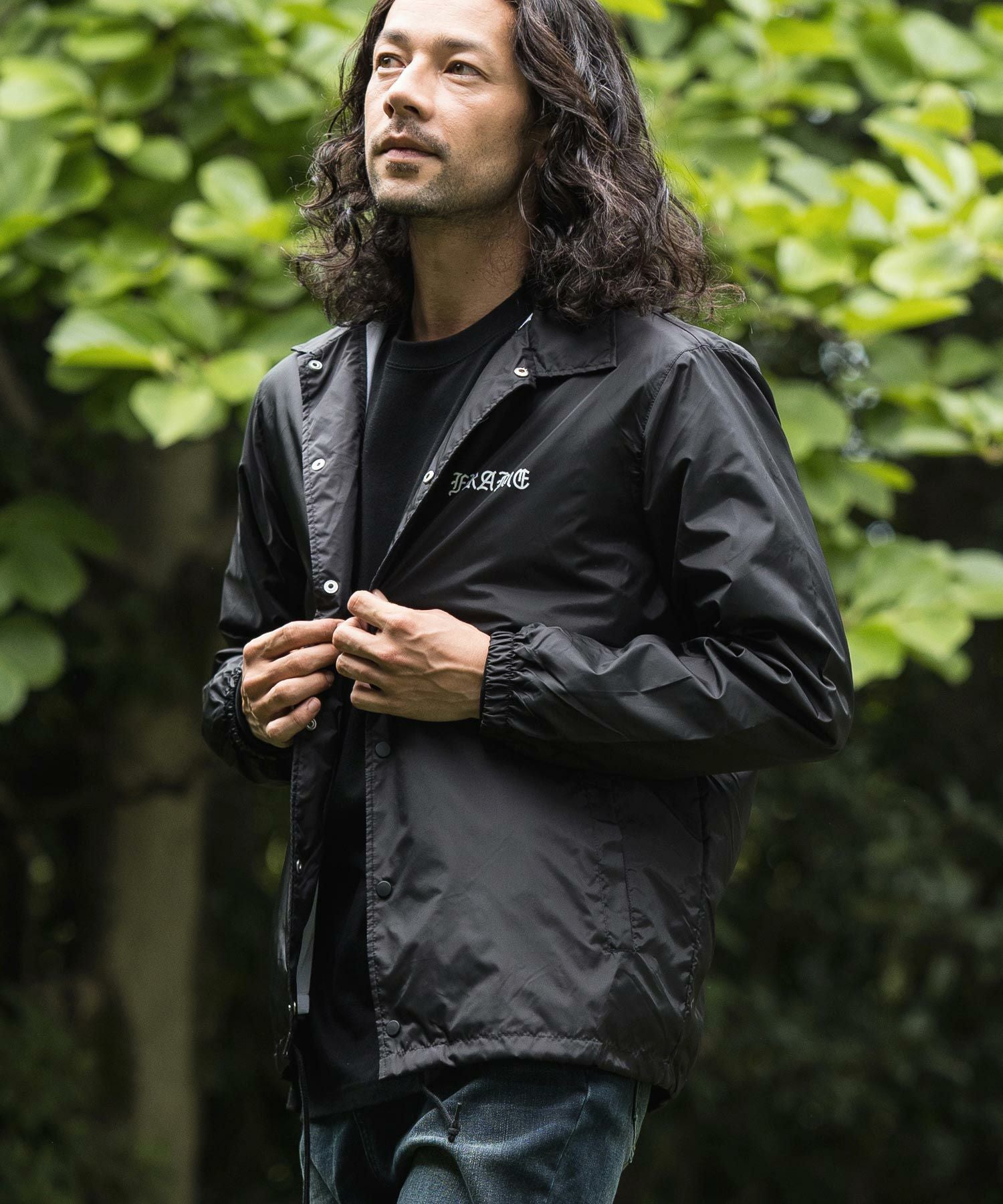 50%OFF【CAMBIO(カンビオ)】プリントコーチジャケット(Cross Frame 50%OFF【CAMBIO(カンビオ)】プリントコーチジャケット(Cross Frame