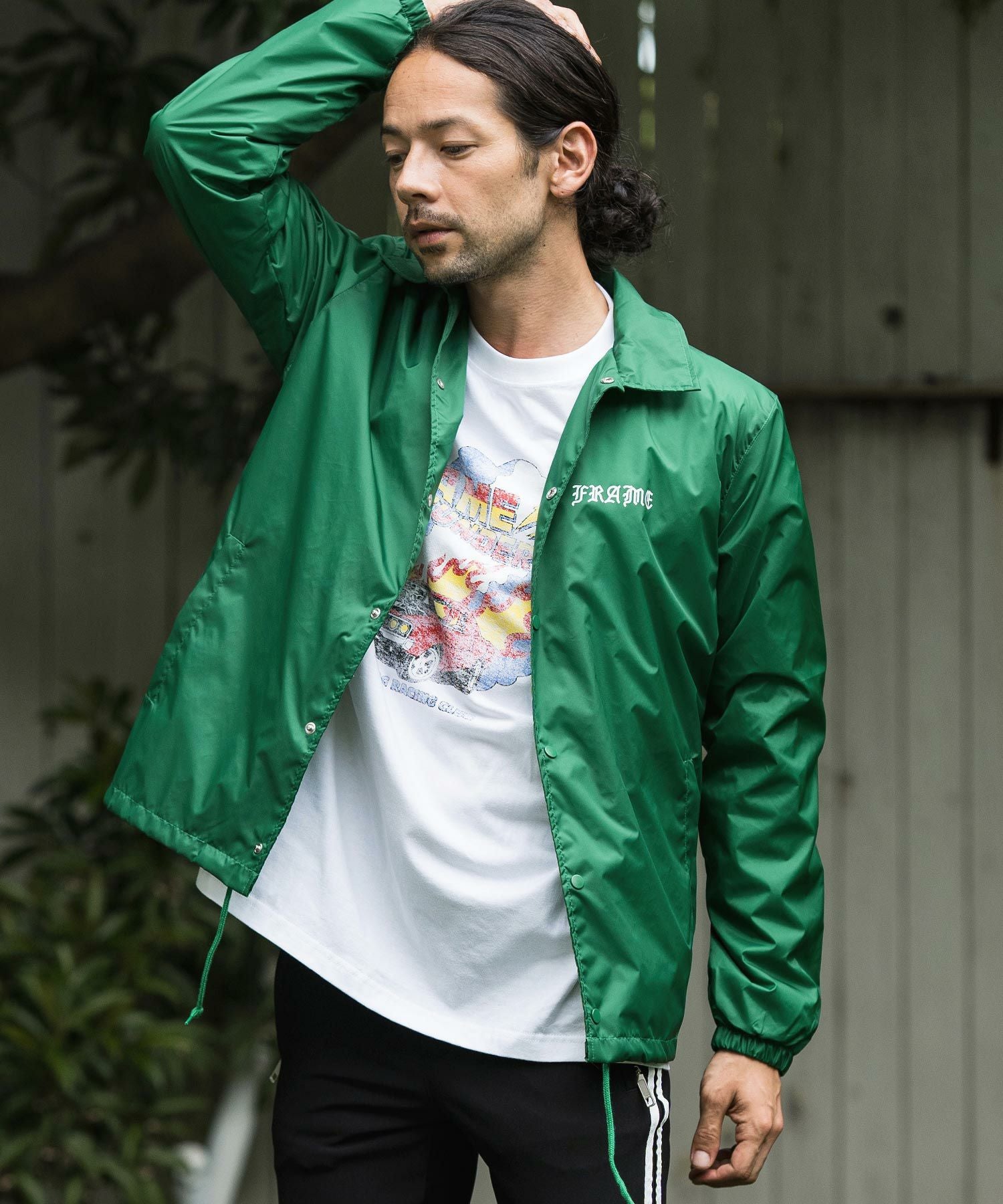 GBB コーチジャケット 50%OFF【CAMBIO(カンビオ)】プリントコーチジャケット（Cross Frame