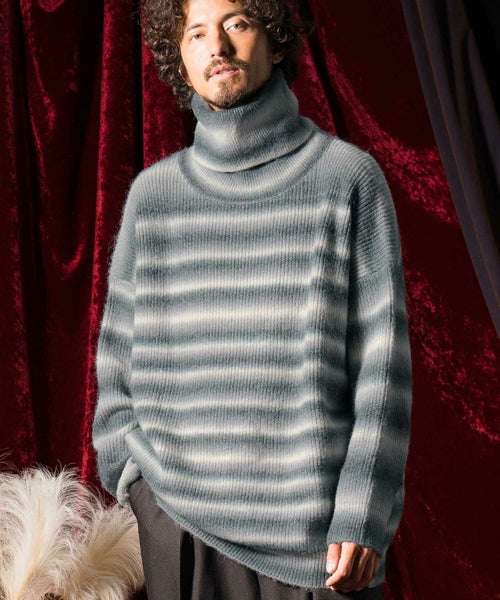 新品】ANGENEHMアンゲネーム マルチストライプ ニットプルオーバー M 