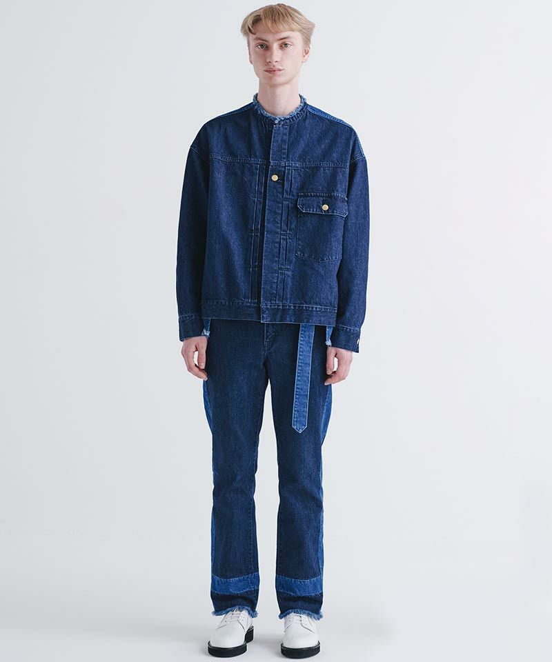【新品早い者勝ち】CULLNI ダークネイビーデニムセットアップ　サイズ2 50%OFF【CULLNI(クルニ)】Side Line Straight Denim デニムパンツ(23