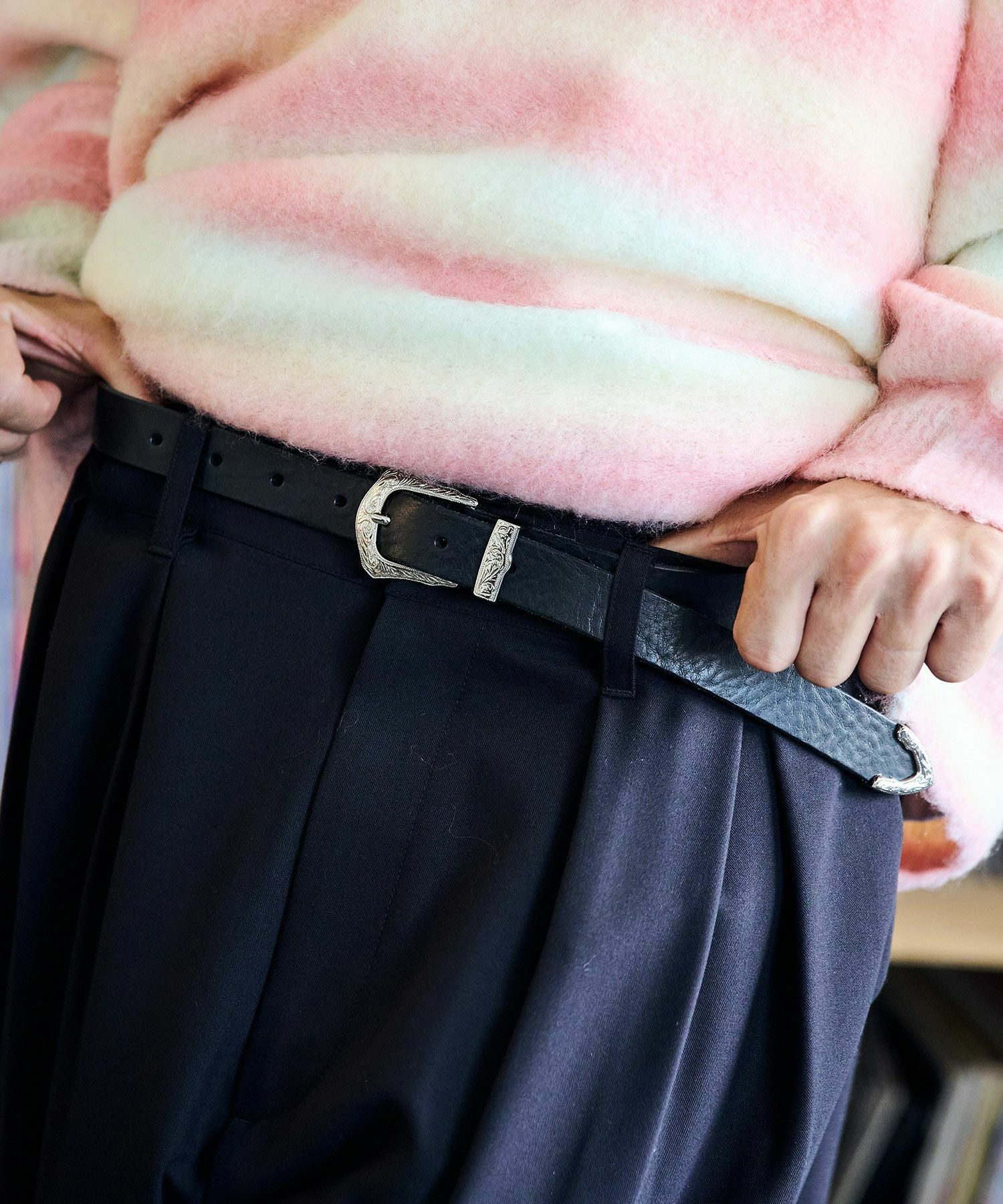 ADAM PATEK(アダムパテック)】italian leather belt ベルト(AP2329008