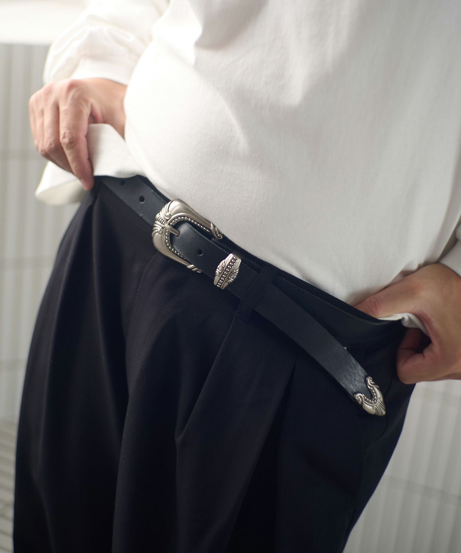 ADAM PATEK(アダムパテック)】italian leather belt ベルト(AP2329008