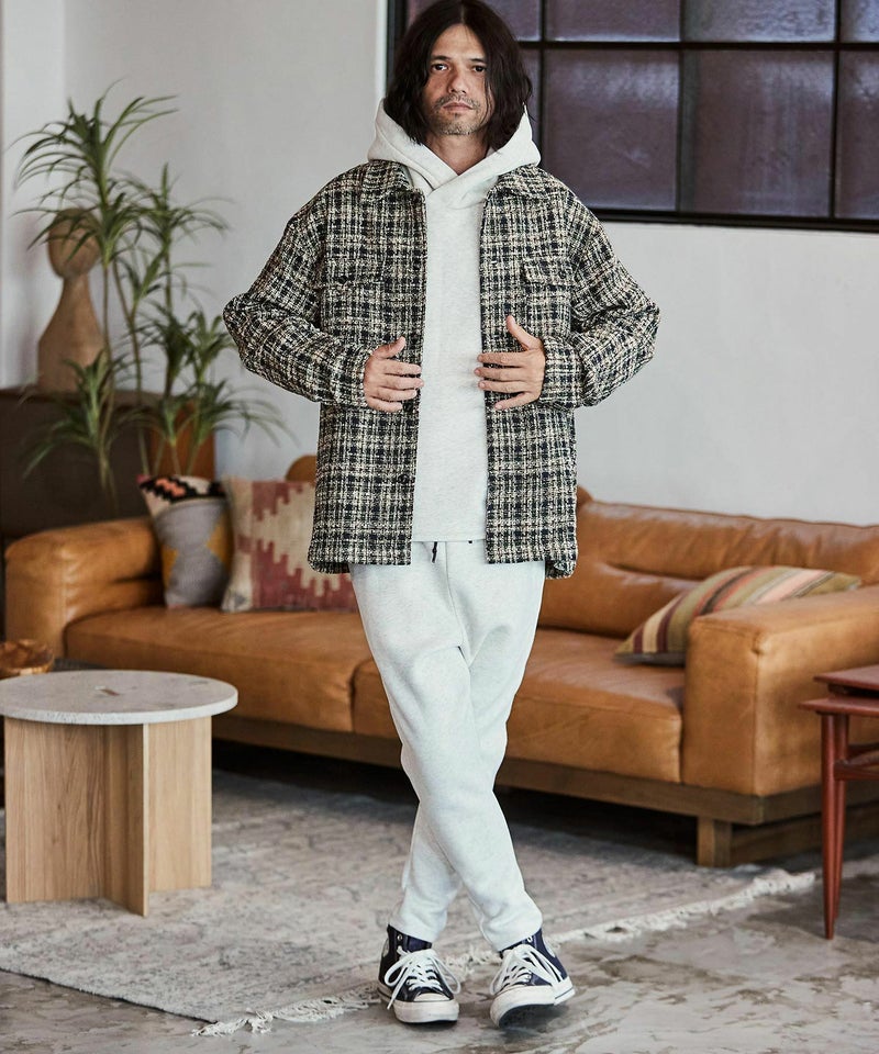 60%OFF【CAMBIO(カンビオ)】ツイードチェックCPOシャツジャケット 
