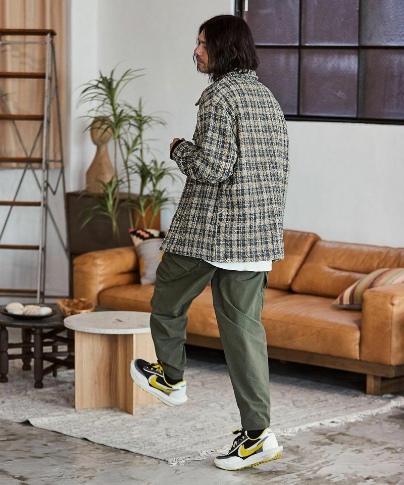 60%OFF【CAMBIO(カンビオ)】ツイードチェックCPOシャツジャケット 
