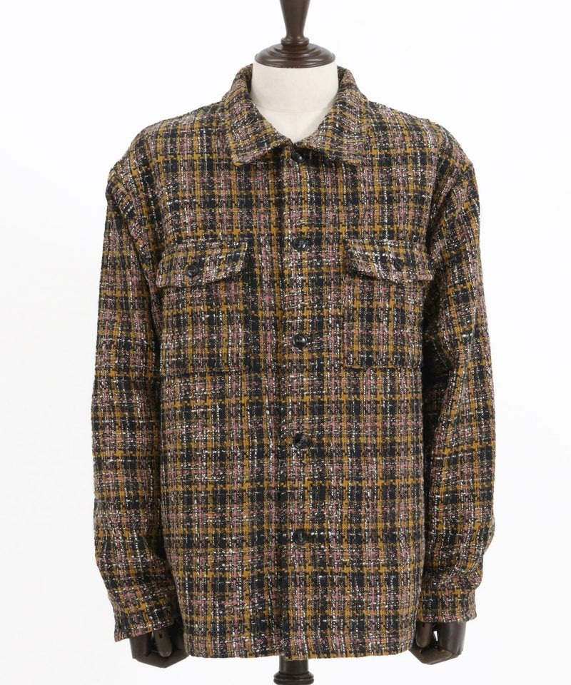60%OFF【CAMBIO(カンビオ)】ツイードチェックCPOシャツジャケット 
