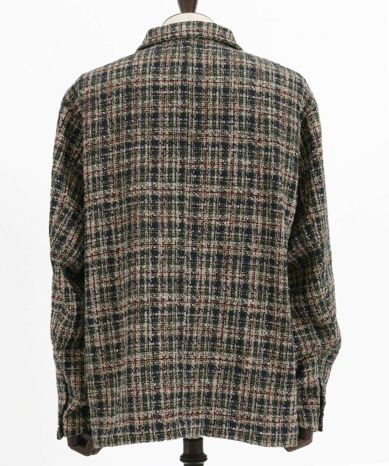 60%OFF【CAMBIO(カンビオ)】ツイードチェックCPOシャツジャケット 
