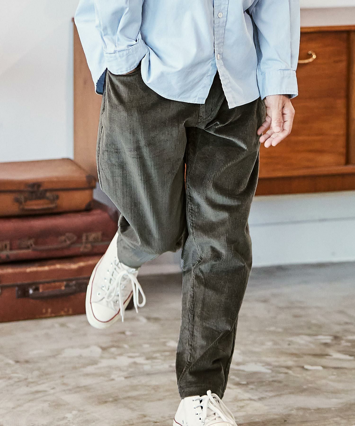 50%OFF【CAMBIO(カンビオ)】ストレッチコーデュロイバルーンパンツ