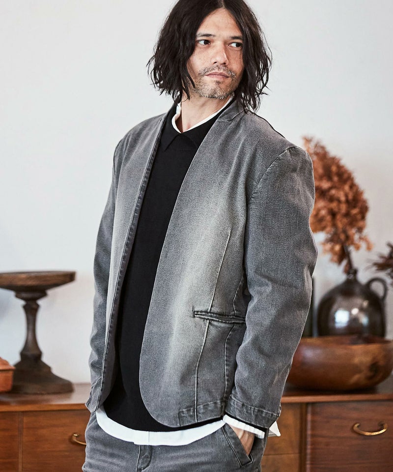 60%OFF【CAMBIO(カンビオ)】デニム加工ノーカラージャケット | CAMBIO 