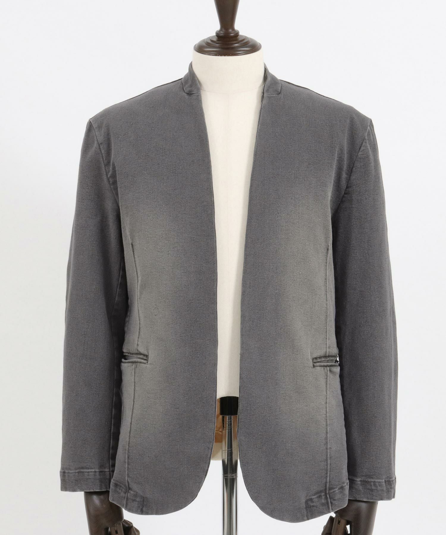 60%OFF【CAMBIO(カンビオ)】デニム加工ノーカラージャケット | CAMBIO