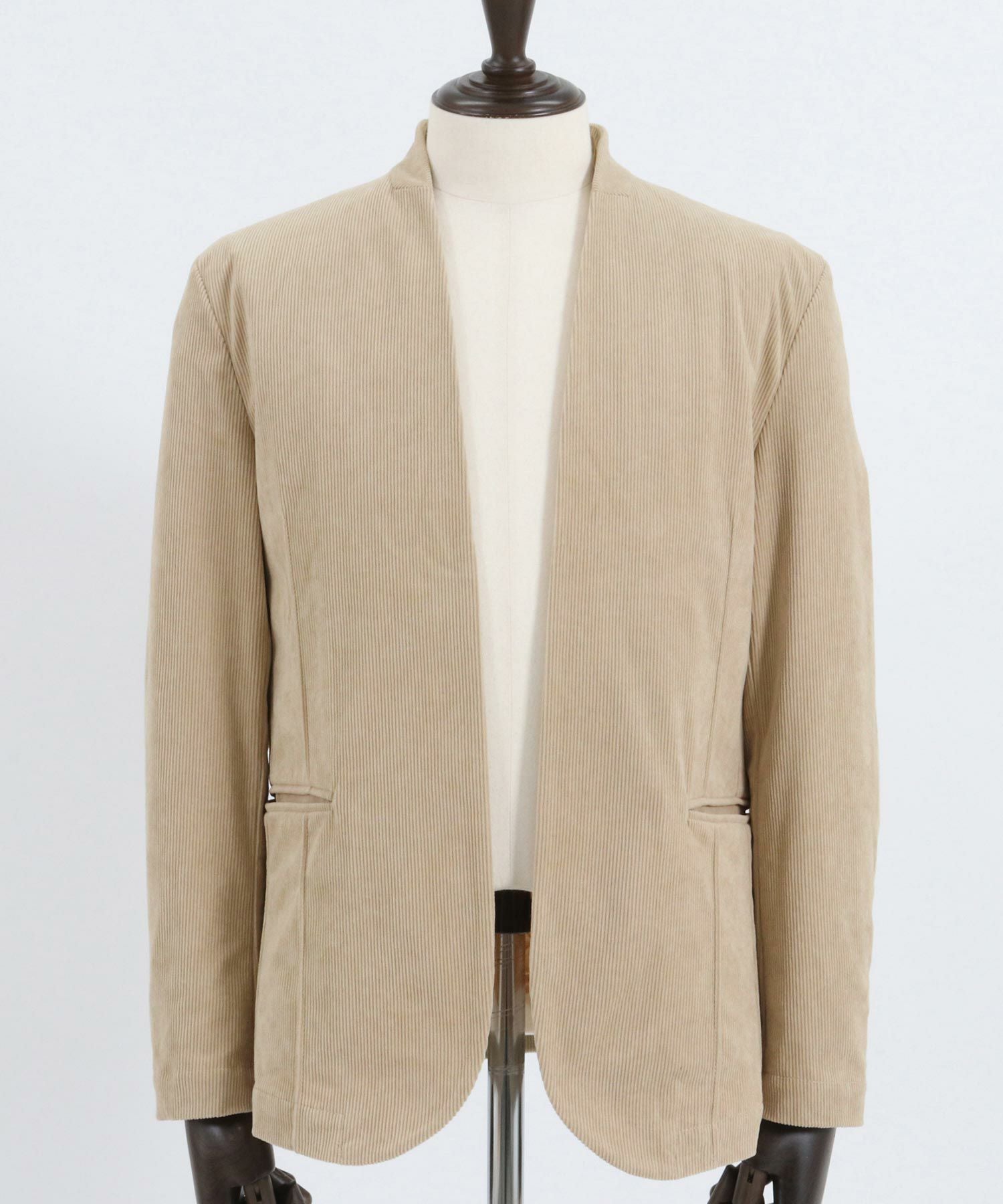 60%OFF【CAMBIO(カンビオ)】コーデュロイノーカラージャケット