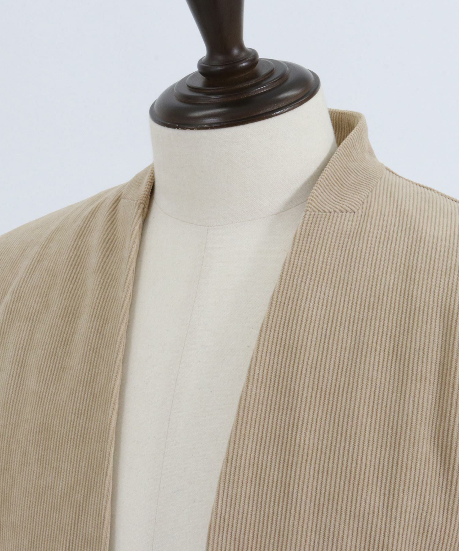 60%OFF【CAMBIO(カンビオ)】コーデュロイノーカラージャケット