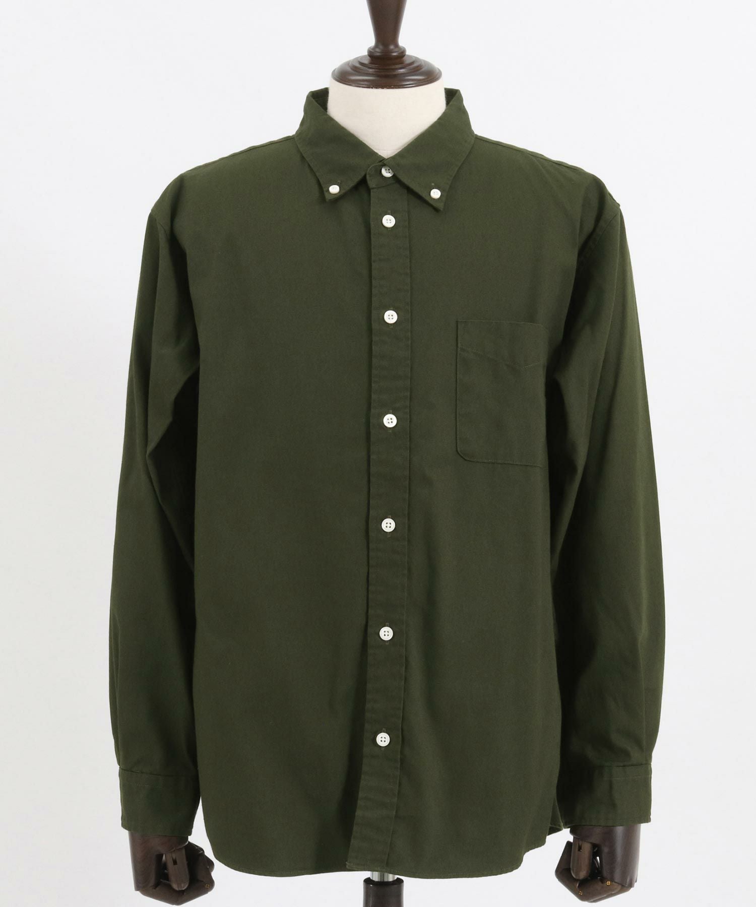 CRONOS オリーブ ボタンダウンシャツ 30%OFF【CAMBIO(カンビオ)】首裏コンチョ釦ボタンダウンテーパード