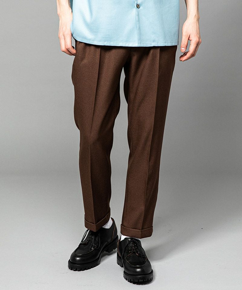 MROLIVE(ミスターオリーブ)】RETORO POLYESTER TWILL -EASY ONE PLEATS
