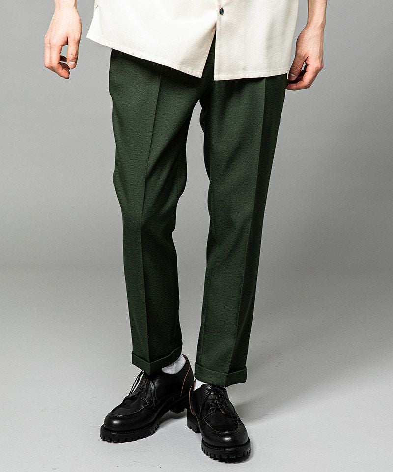 MROLIVE(ミスターオリーブ)】RETORO POLYESTER TWILL -EASY ONE PLEATS