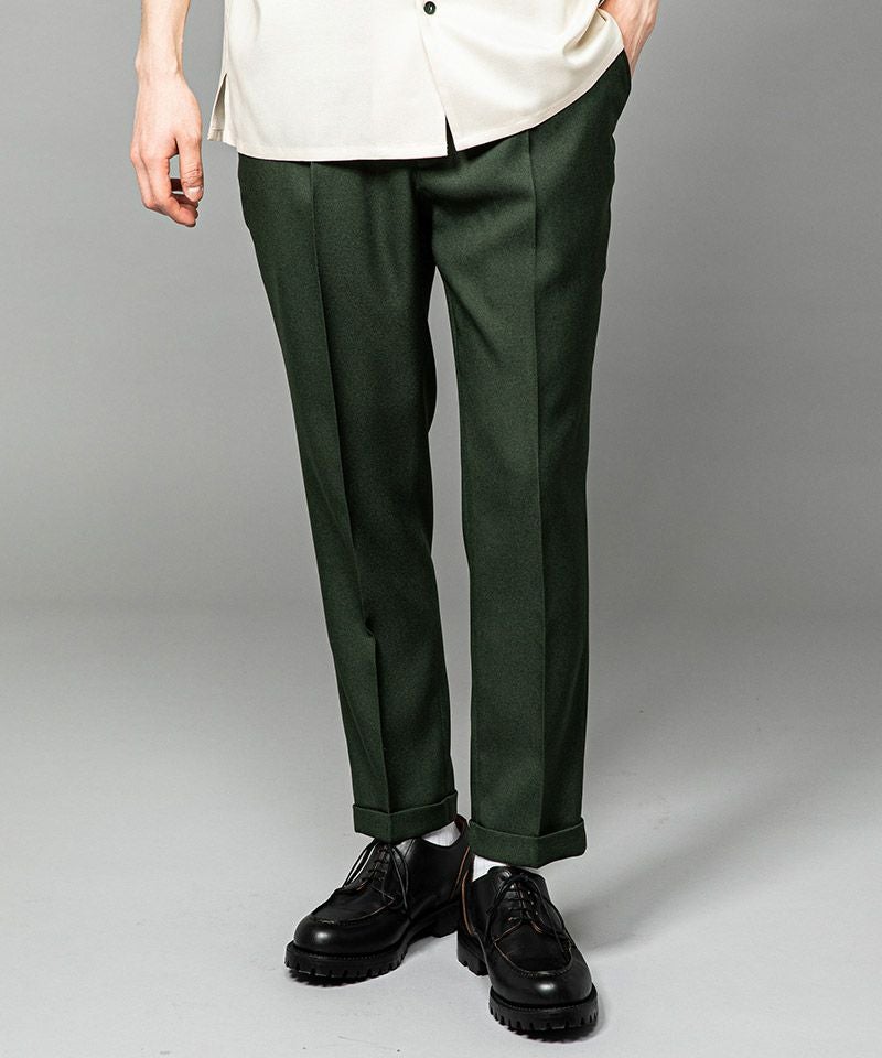 MROLIVE(ミスターオリーブ)】RETORO POLYESTER TWILL -EASY ONE PLEATS