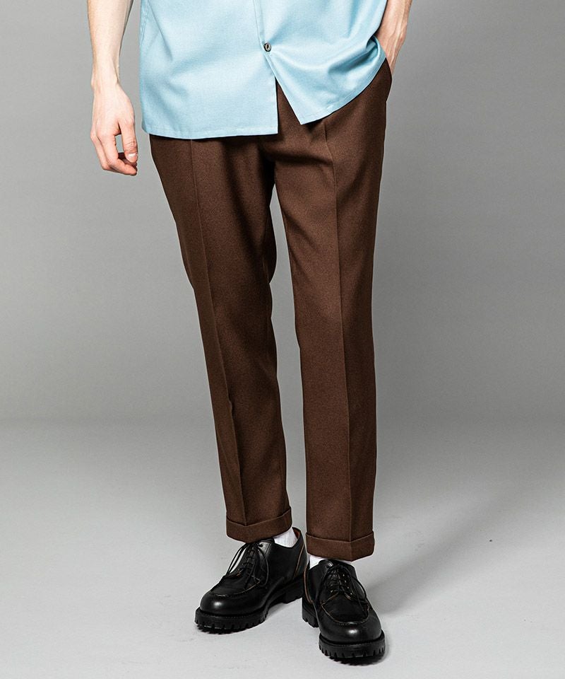 MROLIVE(ミスターオリーブ)】RETORO POLYESTER TWILL -EASY ONE PLEATS 