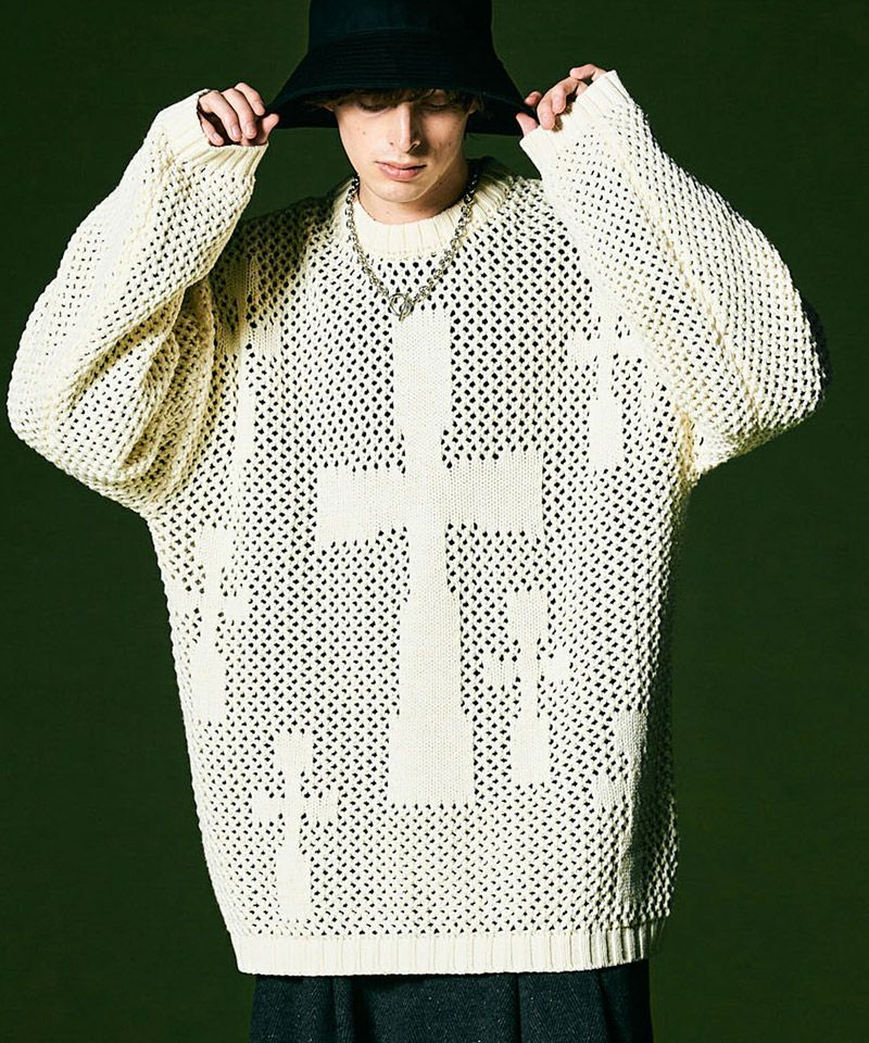 50%OFF【glamb(グラム)】Cross Mesh Knit クロスメッシュニット(GB0423
