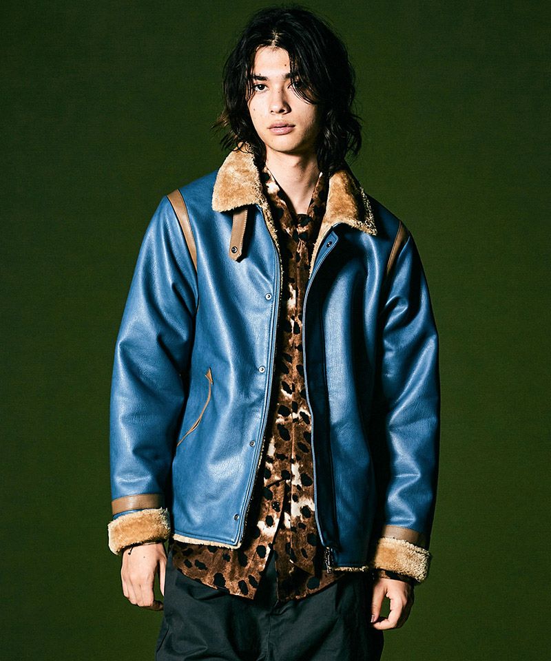 30%OFF【glamb(グラム)】Synth Mouton Biker JKT シンセムートン 
