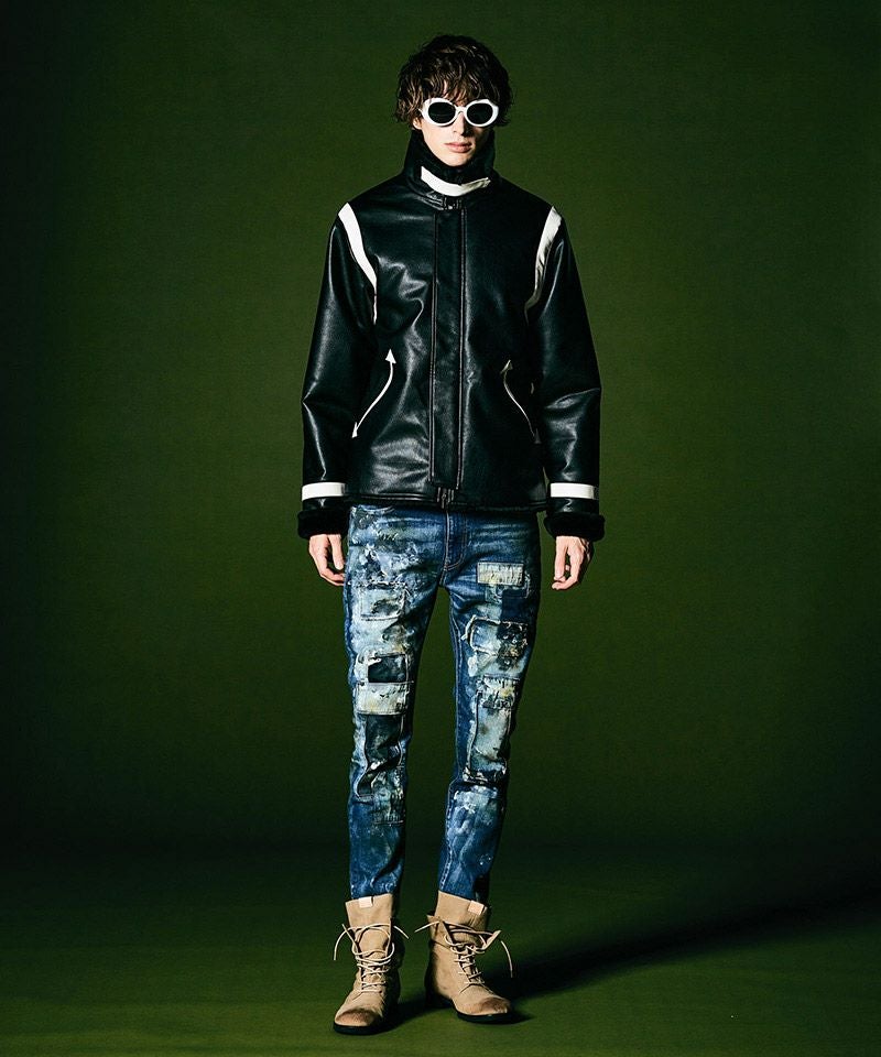 30%OFF【glamb(グラム)】Synth Mouton Biker JKT シンセムートン