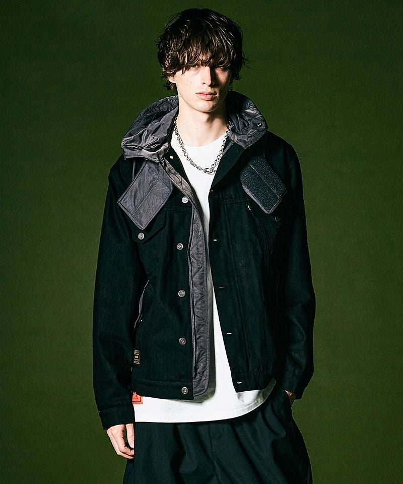 ジャケット・アウター glamb 50%OFF【glamb(グラム)】Military Hood Denim JKT ミリタリーフード