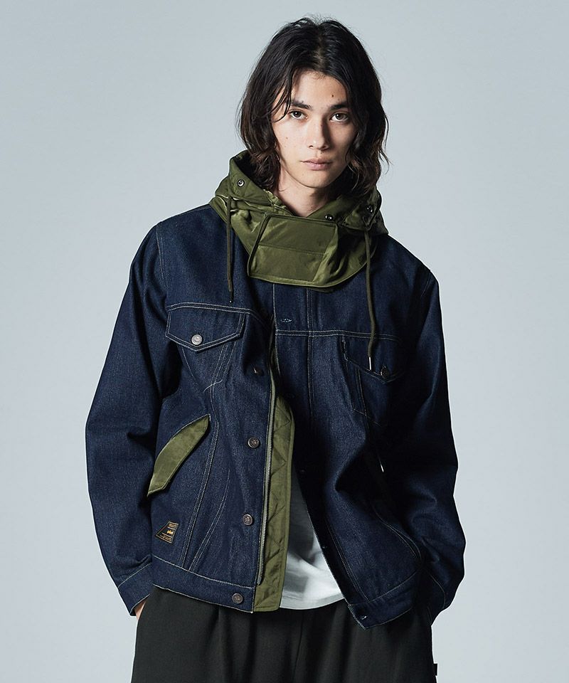 50%OFF【glamb(グラム)】Military Hood Denim JKT ミリタリーフード