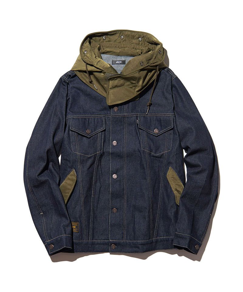 60%OFF【glamb(グラム)】Military Hood Denim JKT ミリタリーフード
