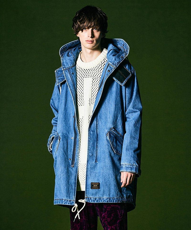 ジャケット・アウター glamb Long High Neck coat GB0423/JKT11 50%OFF【glamb(グラム)】Denim High Neck Mods Coat デニムハイネック